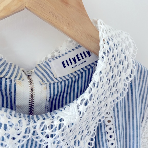 Ellyelly Lace Collared Sleeveless Blouse - Picture 3 of 3